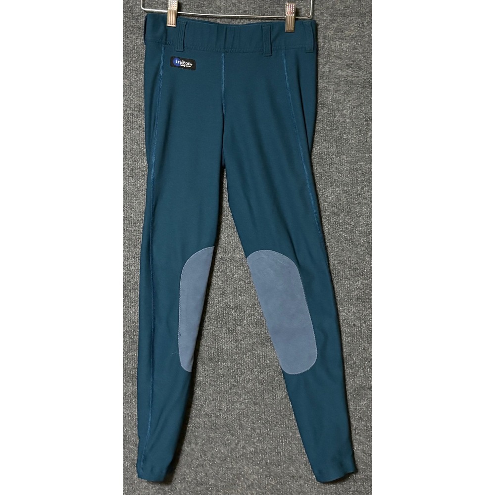 Irideon Womens XS Riding Breeches Teal Blue Knee Patch Pull On